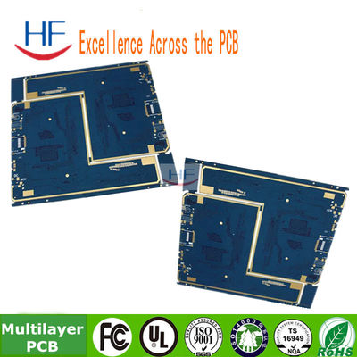 6 lagen FR4 Multilayer PCB Fabricatie Design Blauw Solder Mask 2.0mm