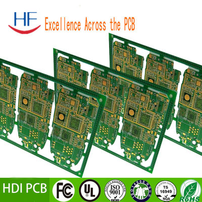 8 laag HDI PCB fabricage circuit board Groen Voor versterker