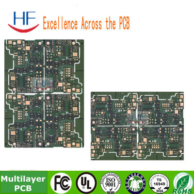 Groen soldeermasker Meerlaagse pcb-circuitbord 6 laag Fr4 basismateriaal 1OZ meerlaagse pcb-ontwerp
