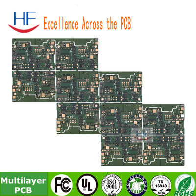 Groen soldeermasker Meerlaagse pcb-circuitbord 6 laag Fr4 basismateriaal 1OZ meerlaagse pcb-ontwerp